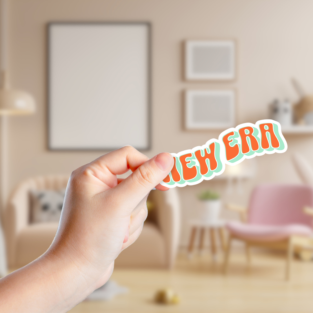 New Era Orange and Mint Green Sticker