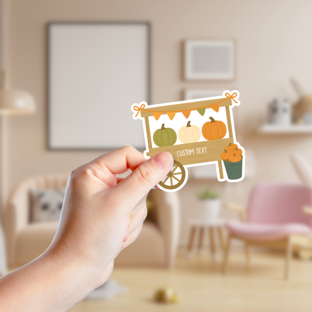 Cute Pumpkin Stand Custom Sticker