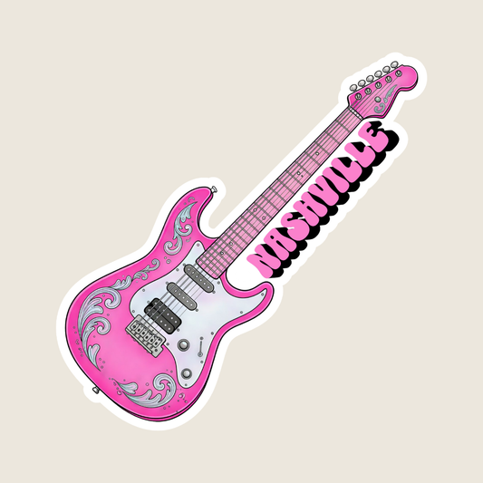 Pink Guitar Custom Sticker