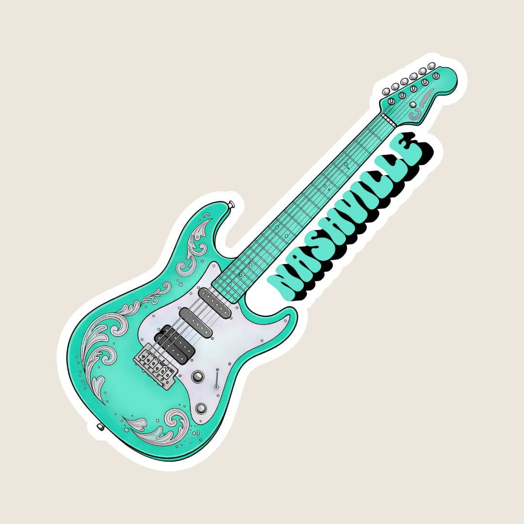 Turquoise Guitar Custom Sticker