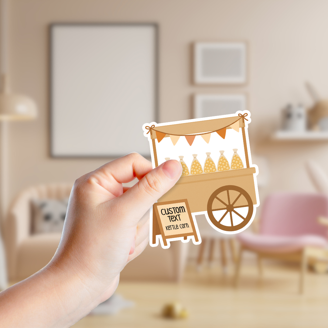 Cute Kettle Corn Stand Custom Sticker