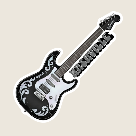 Black Guitar Custom Sticker
