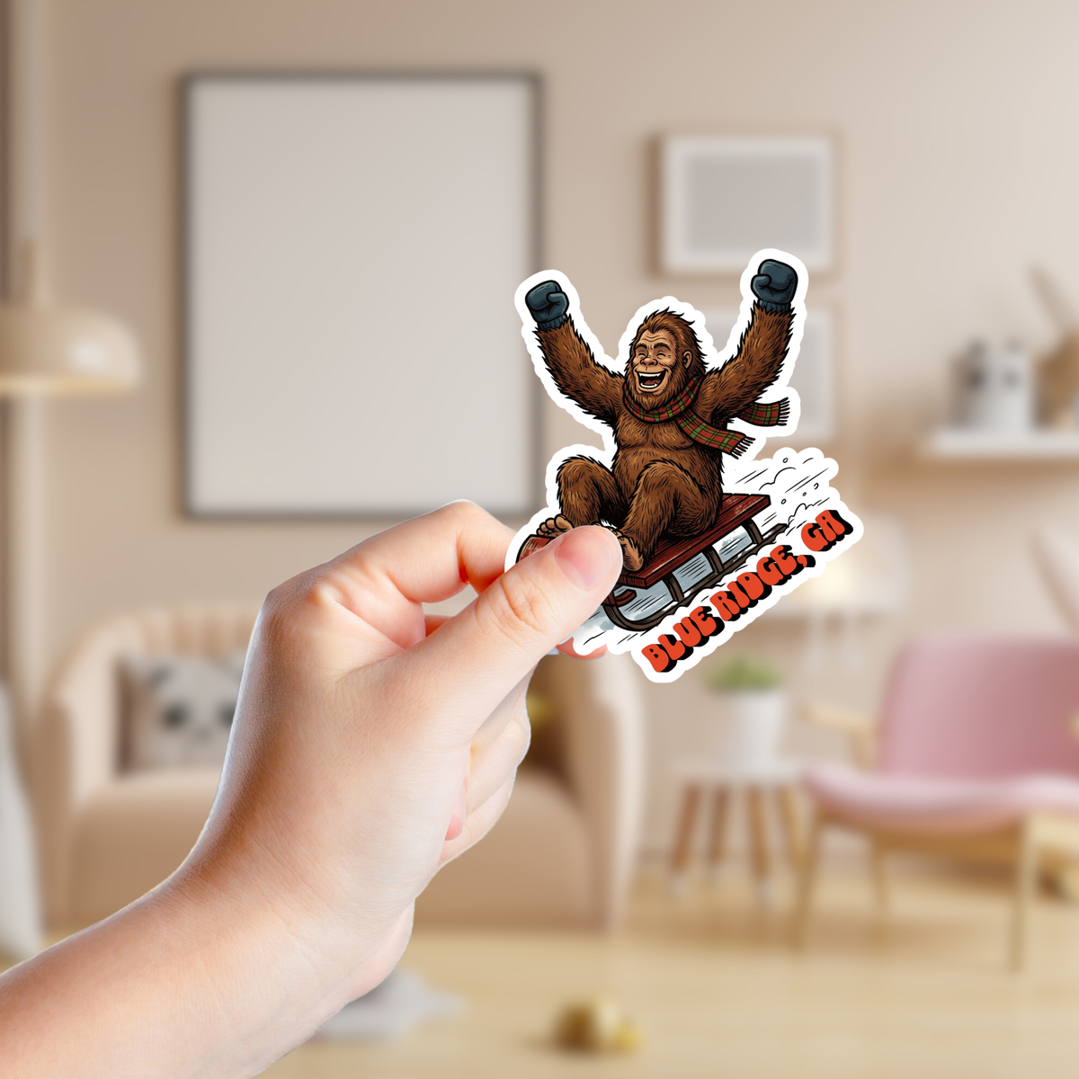 Big Foot Sledding Custom Sticker