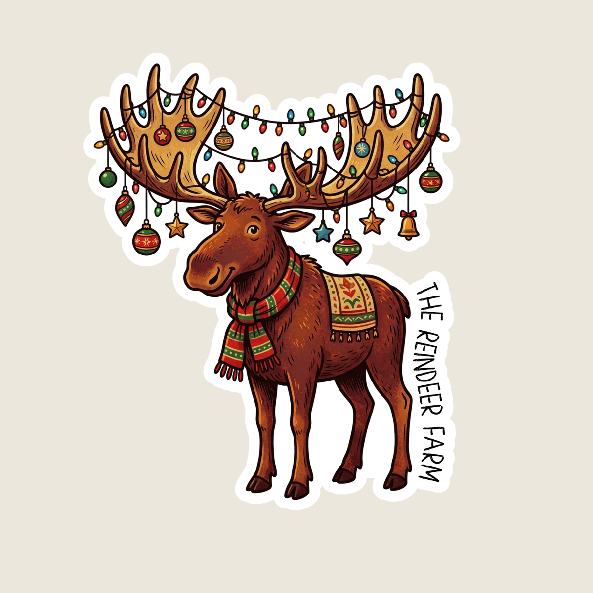 Christmas Moose Custom Sticker