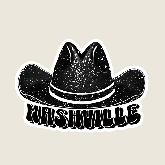Sparkly Black Cowgirl Hat Custom Sticker