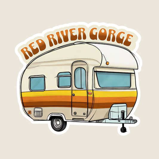 Retro 70s Camper Custom Sticker