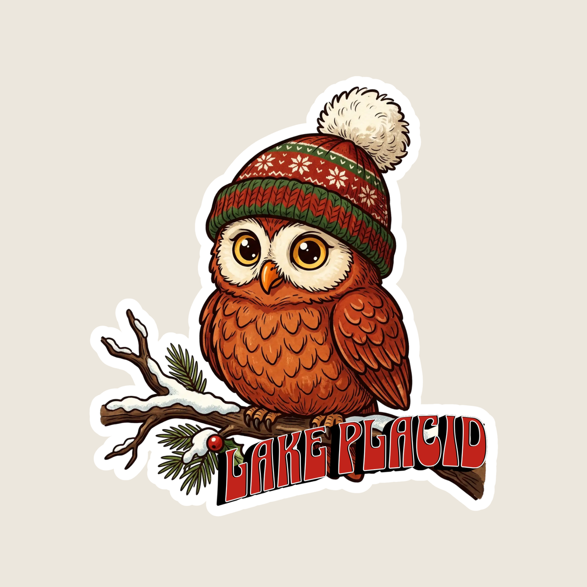 Winter Owl Custom Sticker