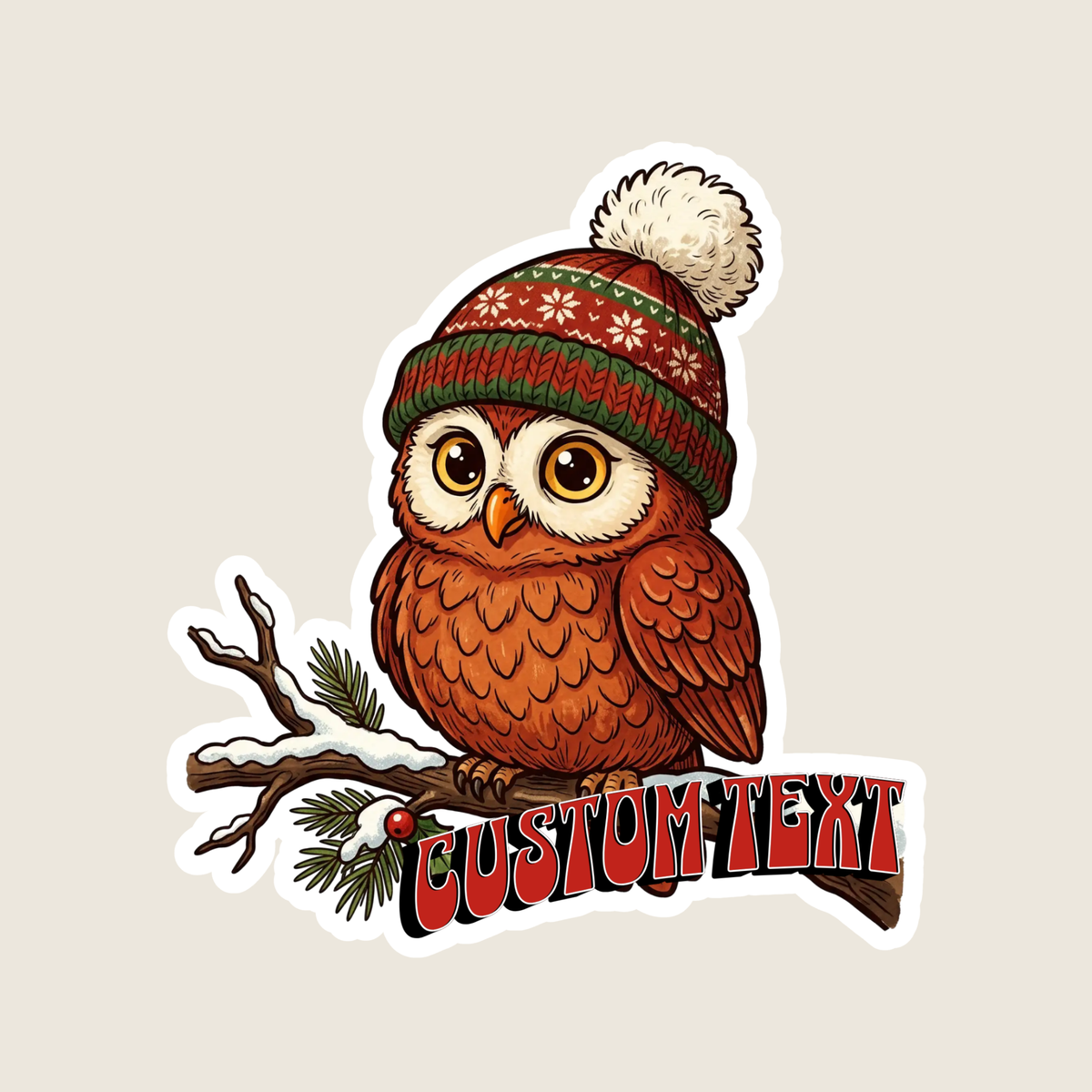 Winter Owl Custom Sticker