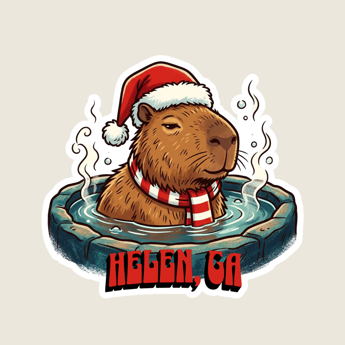Capybara Custom Christmas Sticker
