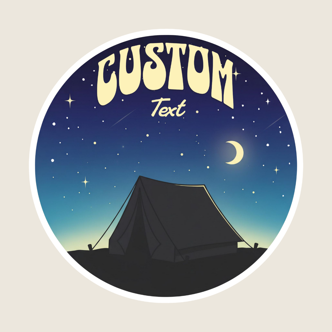 Starry Night Custom Camping Sticker