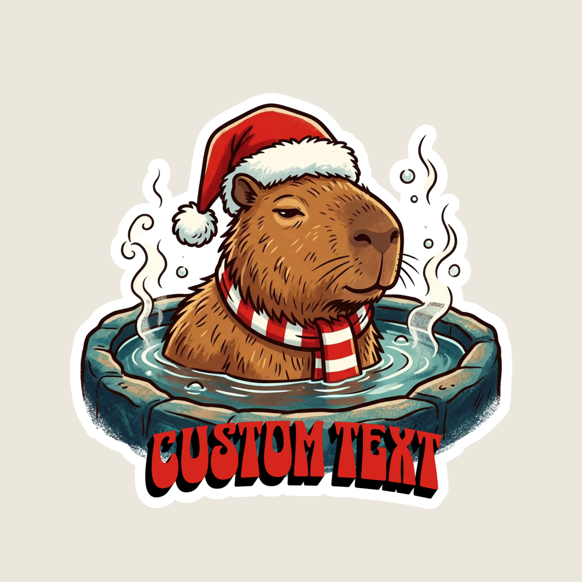 Capybara Custom Christmas Sticker
