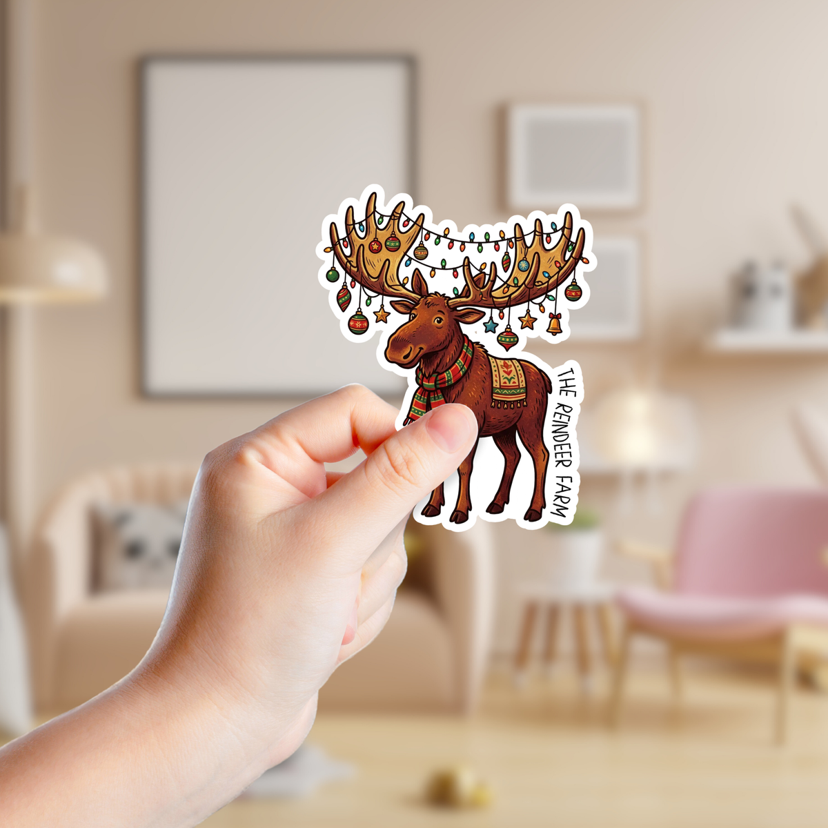 Christmas Moose Custom Sticker