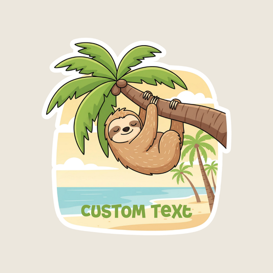 Cute Hanging Sloth Custom Sticker
