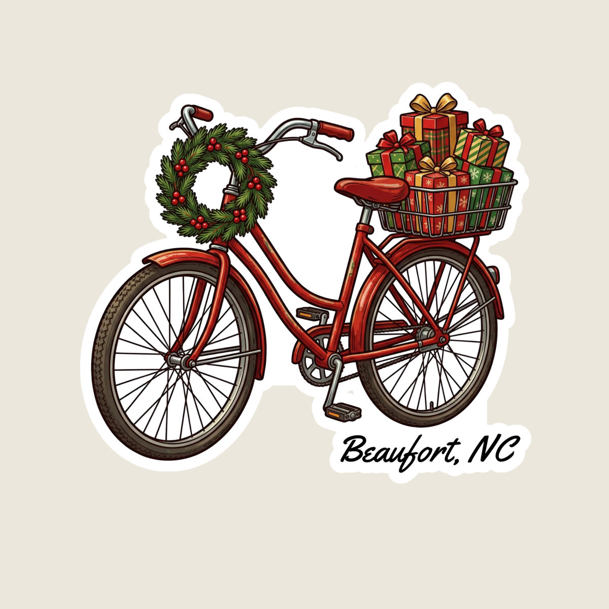Christmas Bicycle Custom Sticker
