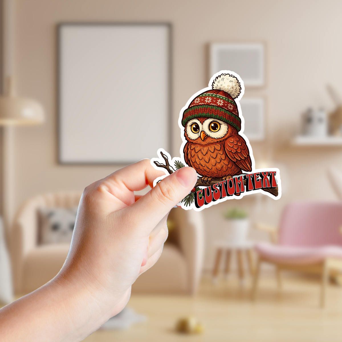 Winter Owl Custom Sticker