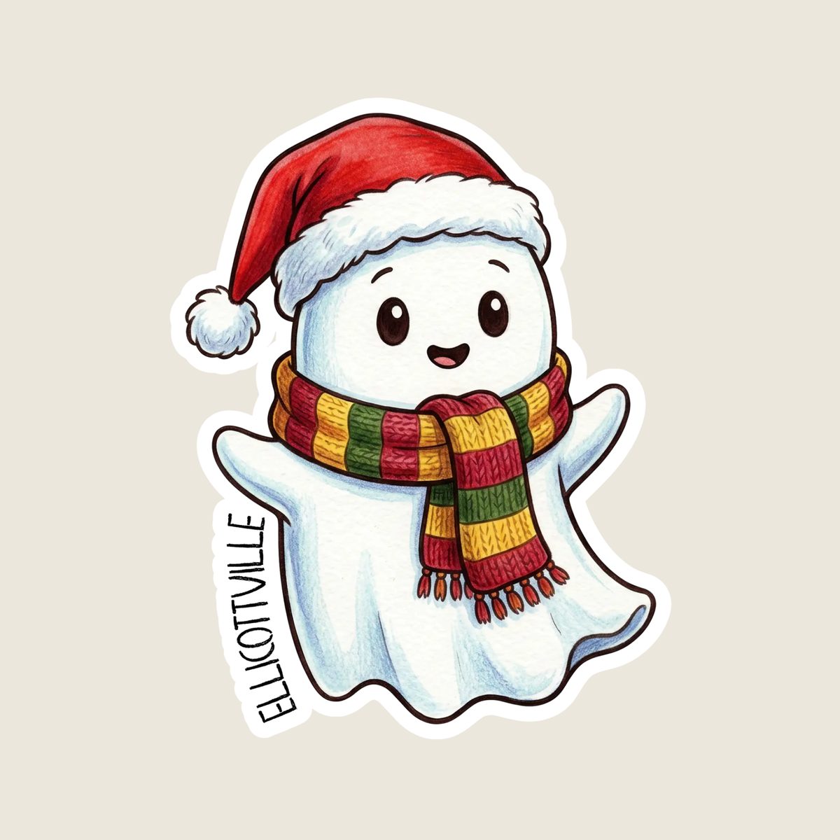Christmas Ghost Custom Sticker
