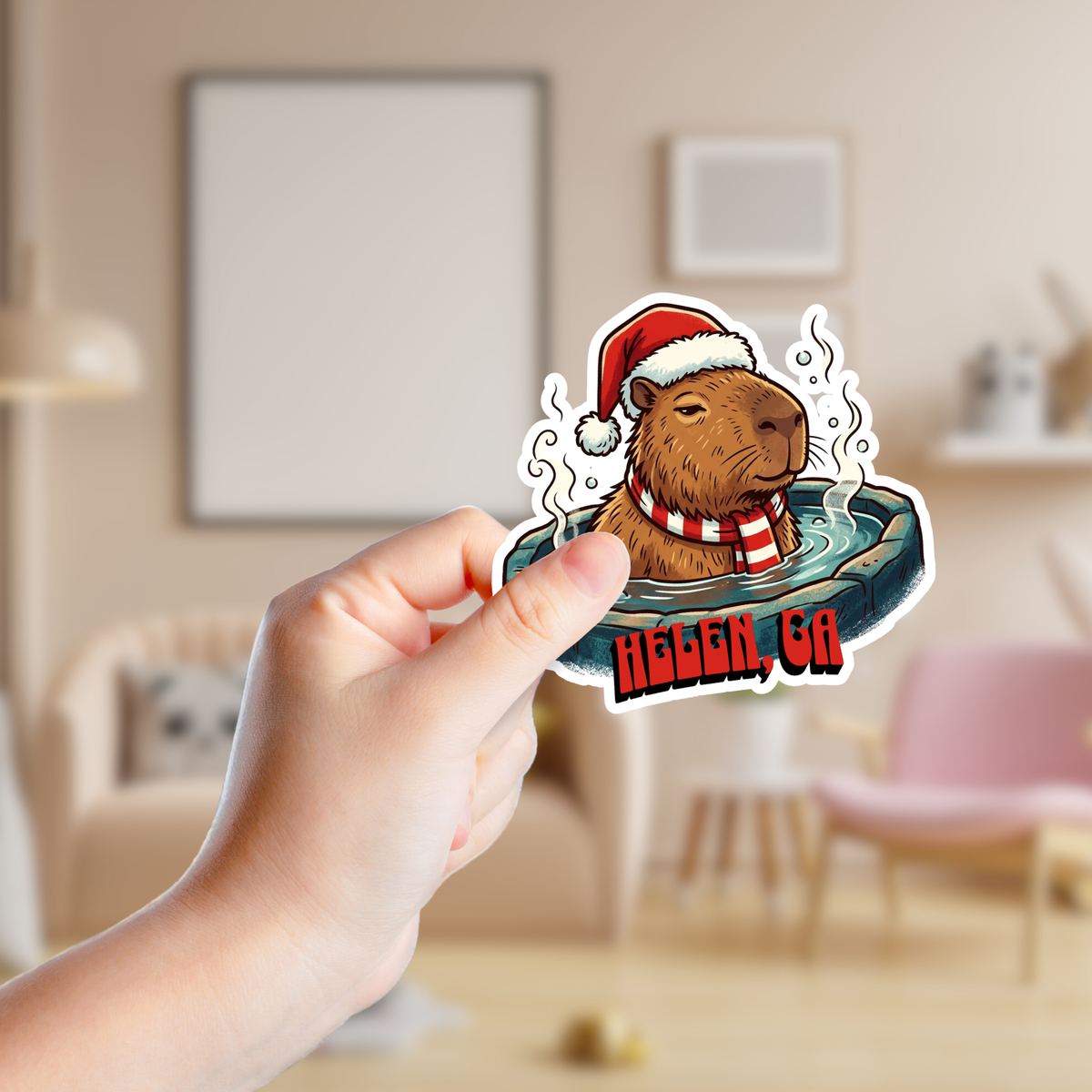 Capybara Custom Christmas Sticker