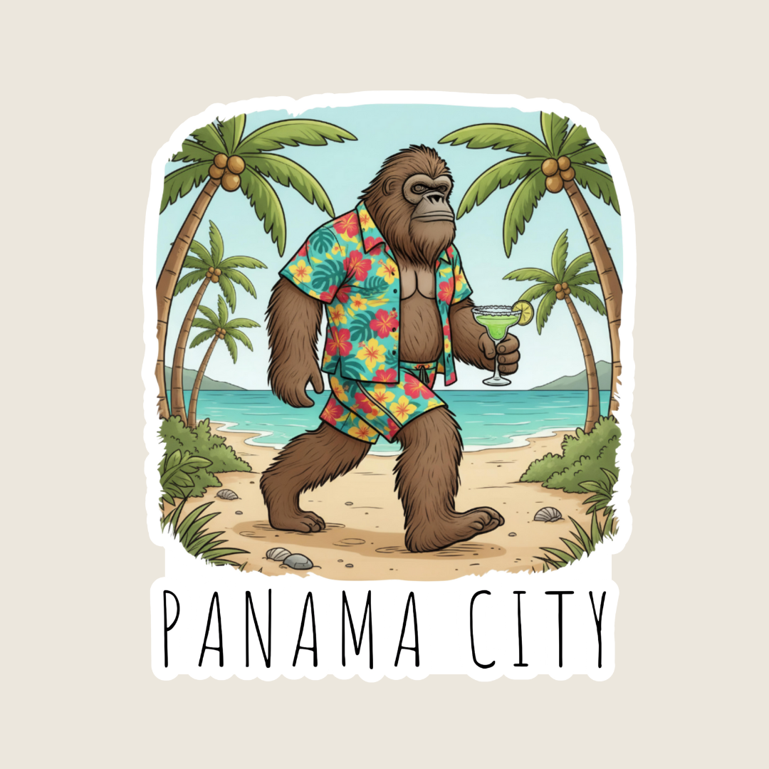 Beachy Big Foot Walking Custom Sticker
