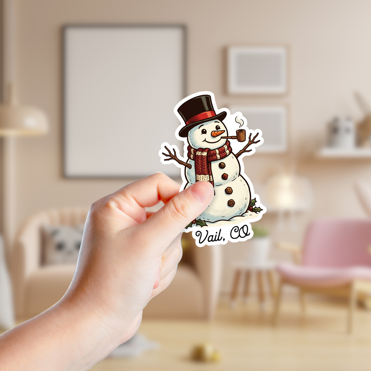 Snowman Custom Christmas Sticker
