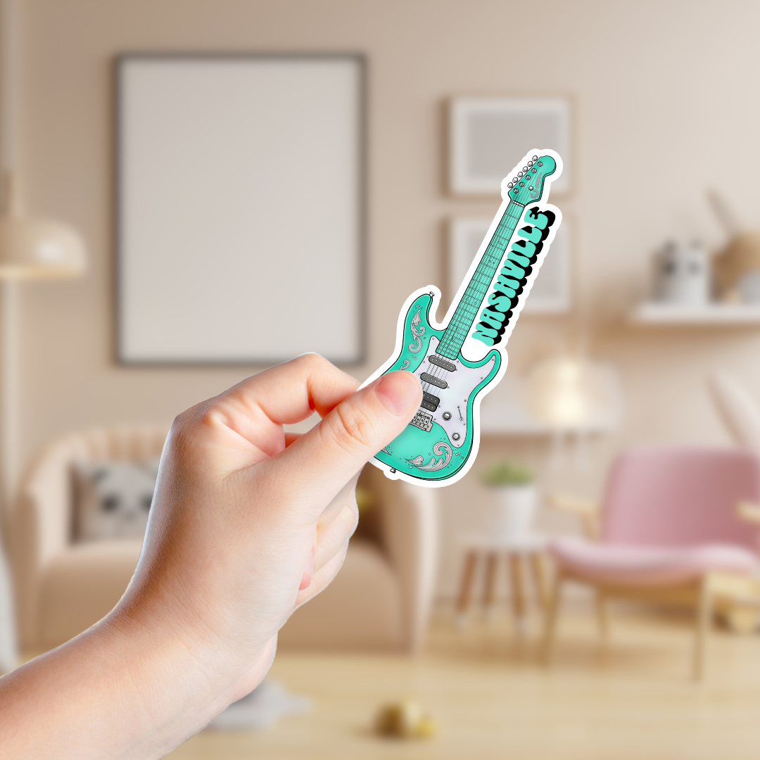 Turquoise Guitar Custom Sticker