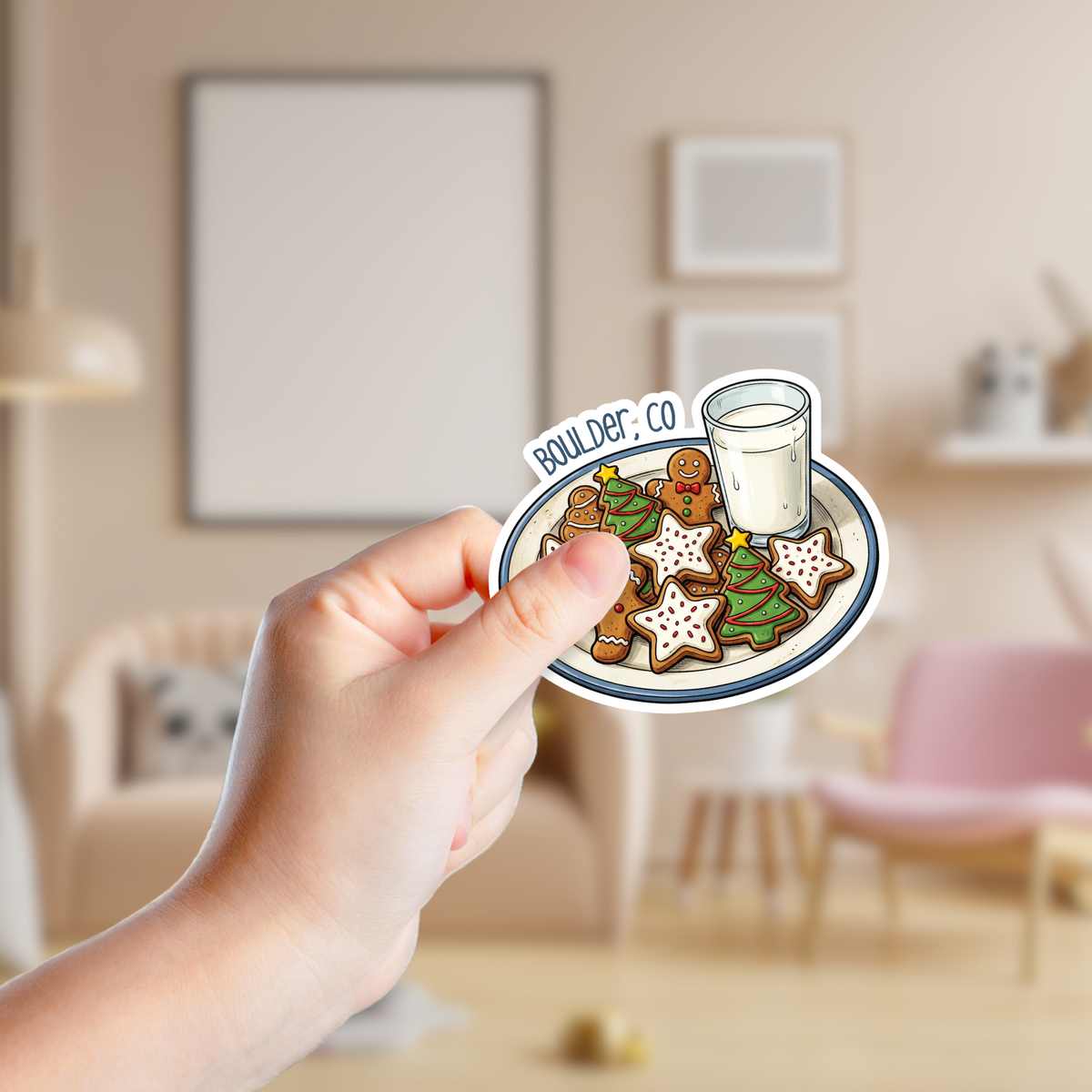 Christmas Cookies and Milk Custom Sticker