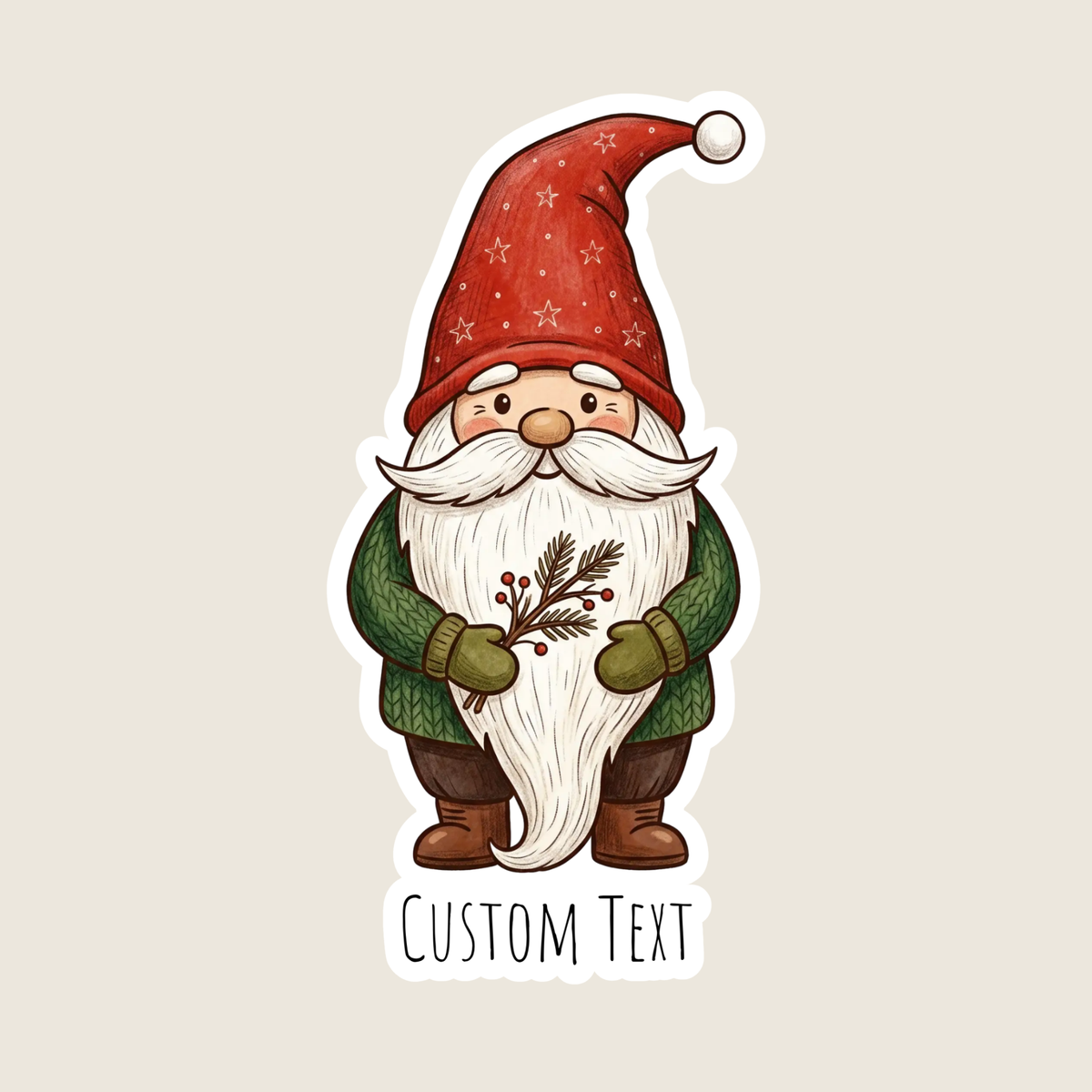 Christmas Gnome Custom Sticker
