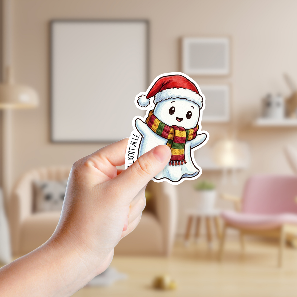 Christmas Ghost Custom Sticker