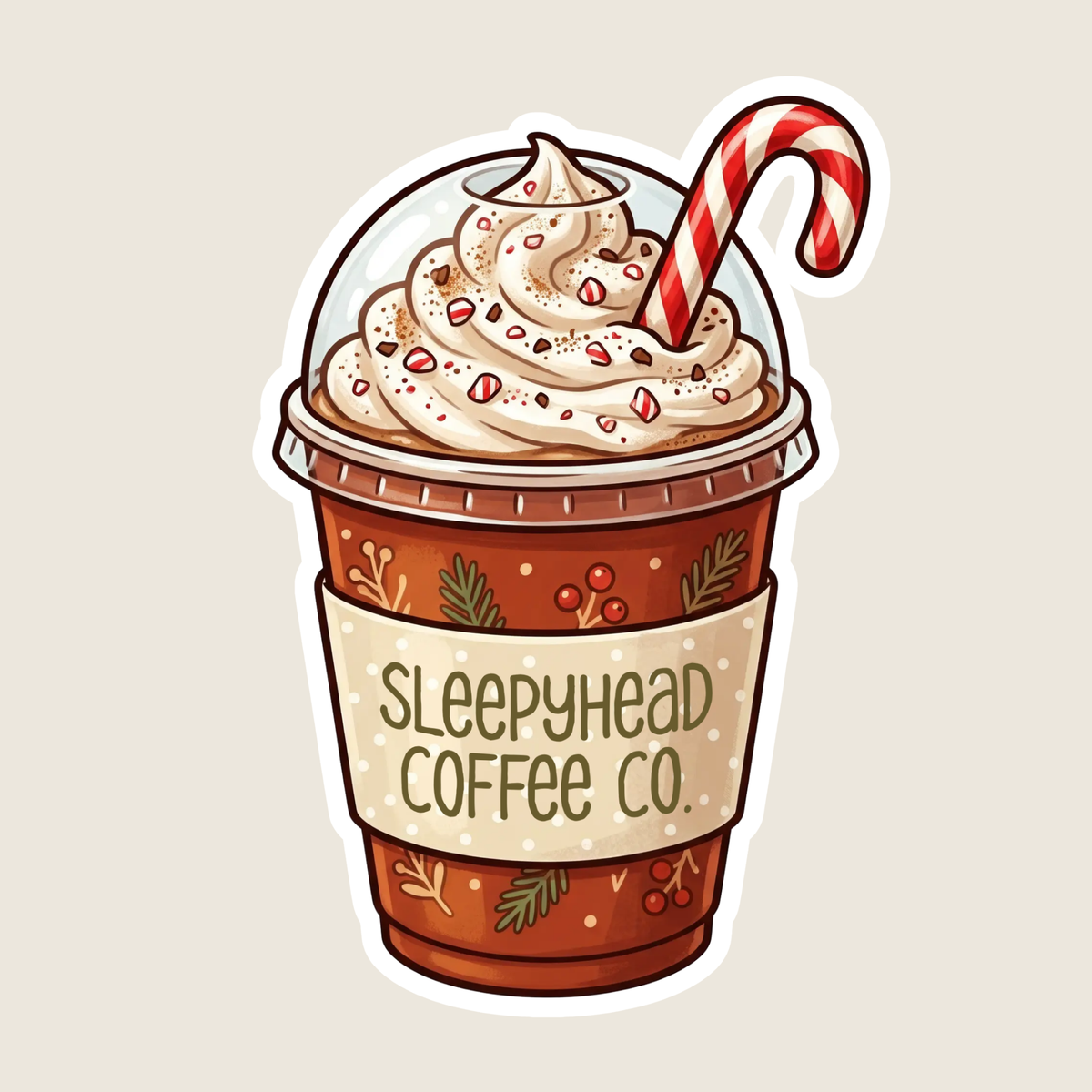 Frozen Christmas Coffee Custom Sticker