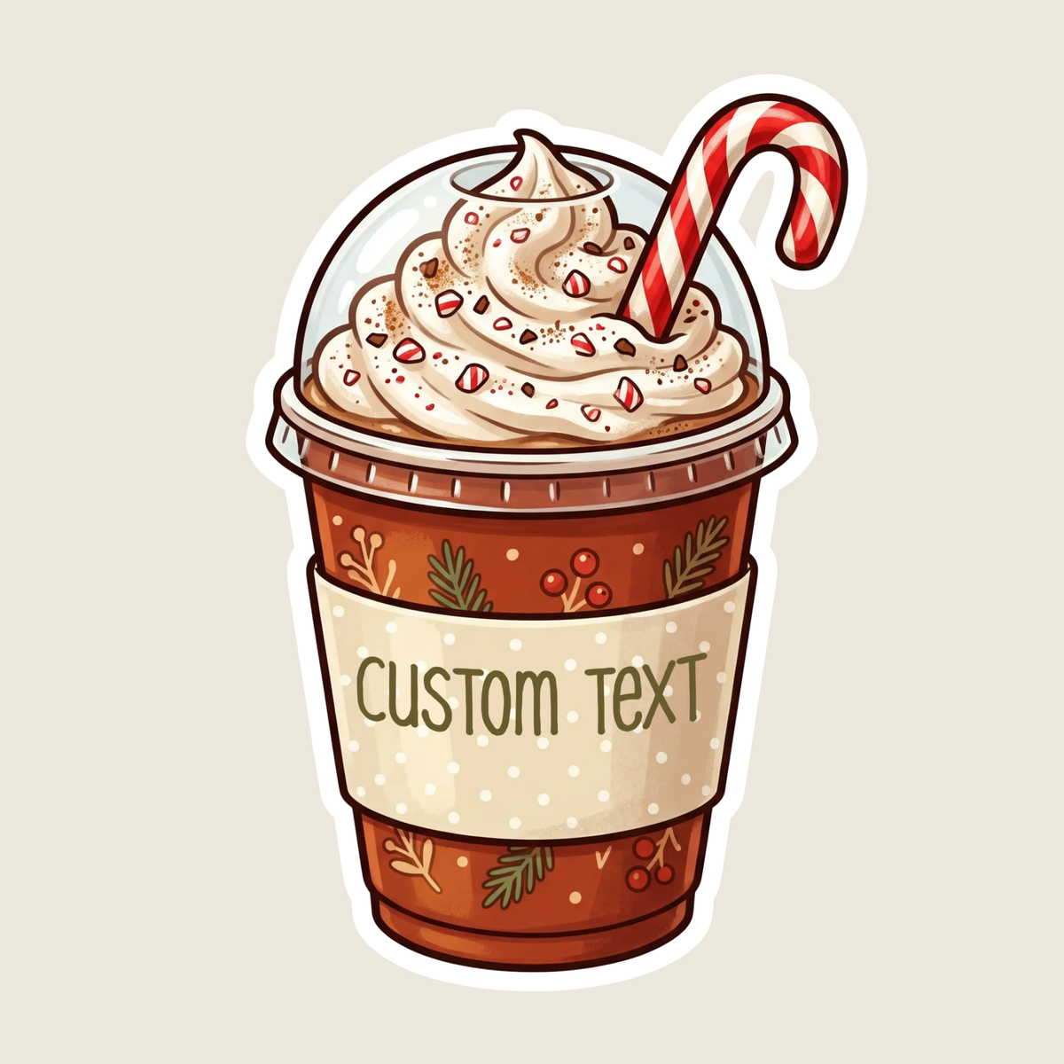 Frozen Christmas Coffee Custom Sticker