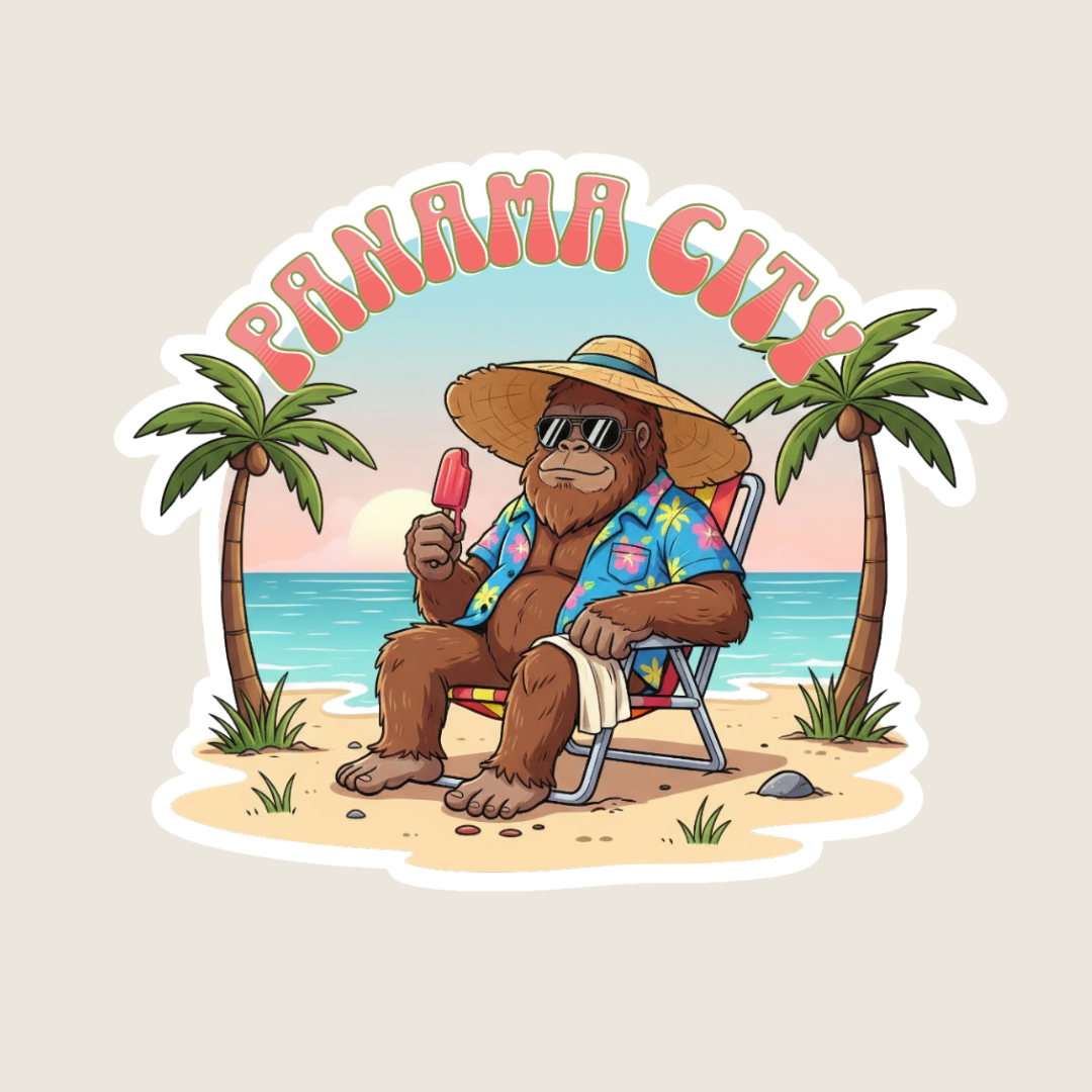 Lounging Bigfoot Eating a Popsicle Custom Stickers