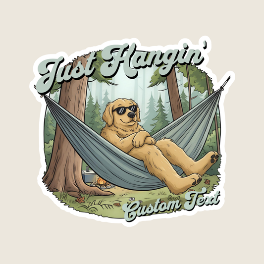 Just Hangin' Golden Retriever Custom Sticker