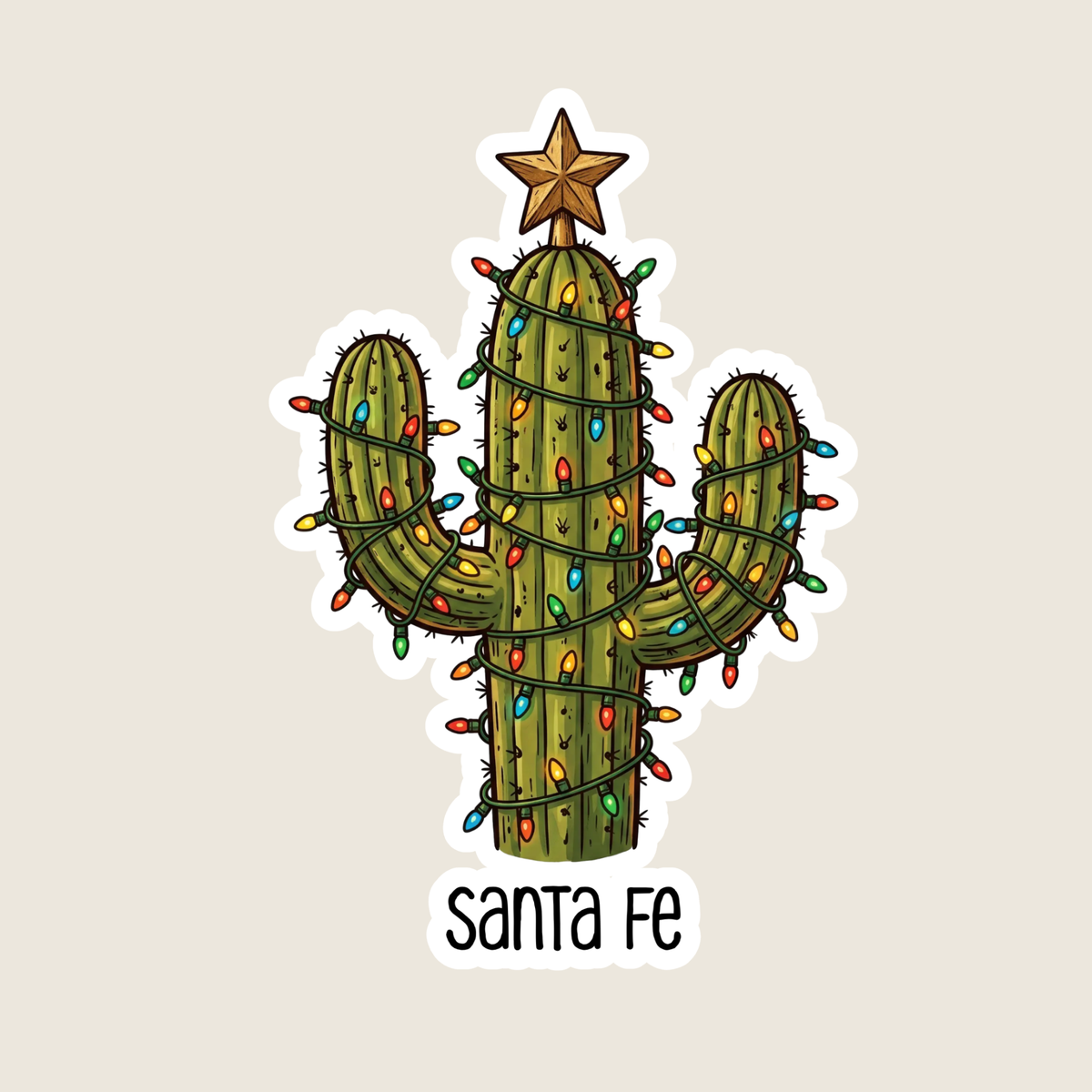 Christmas Cactus Custom Sticker