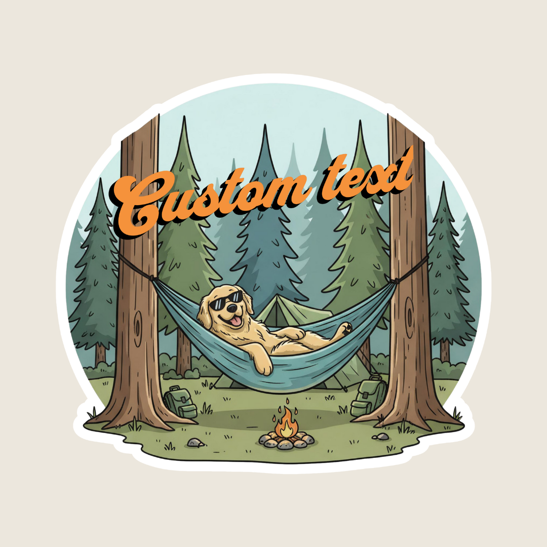 Hammocking Golden Retriever Custom Souvenir Sticker