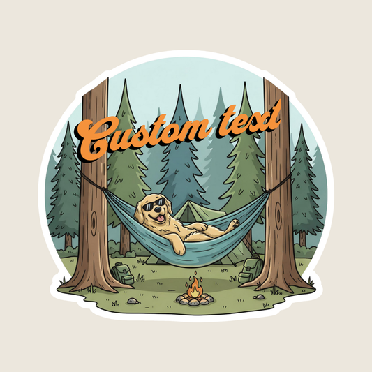 Hammocking Golden Retriever Custom Souvenir Sticker