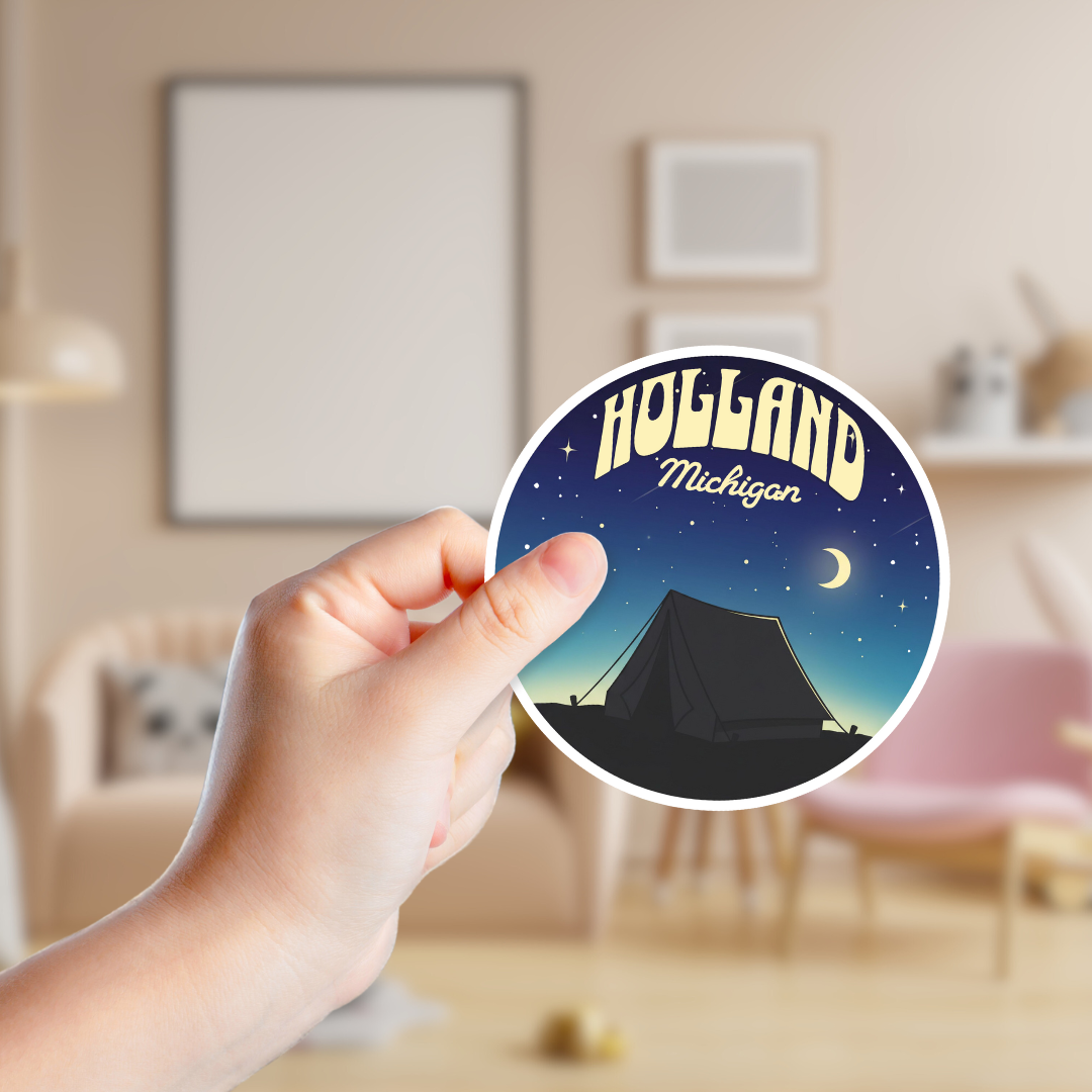 Starry Night Custom Camping Sticker