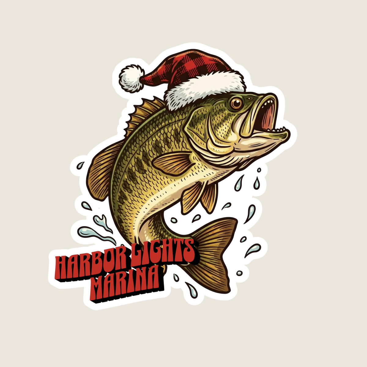 Fish Wearing a Santa Hat Custom Sticker