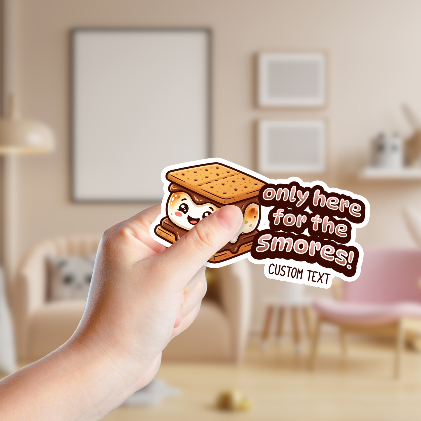 Only Here For the Smores Custom Vinyl Sticker