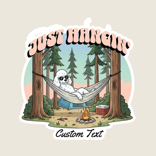 Just Hangin' Poodle Custom Sticker