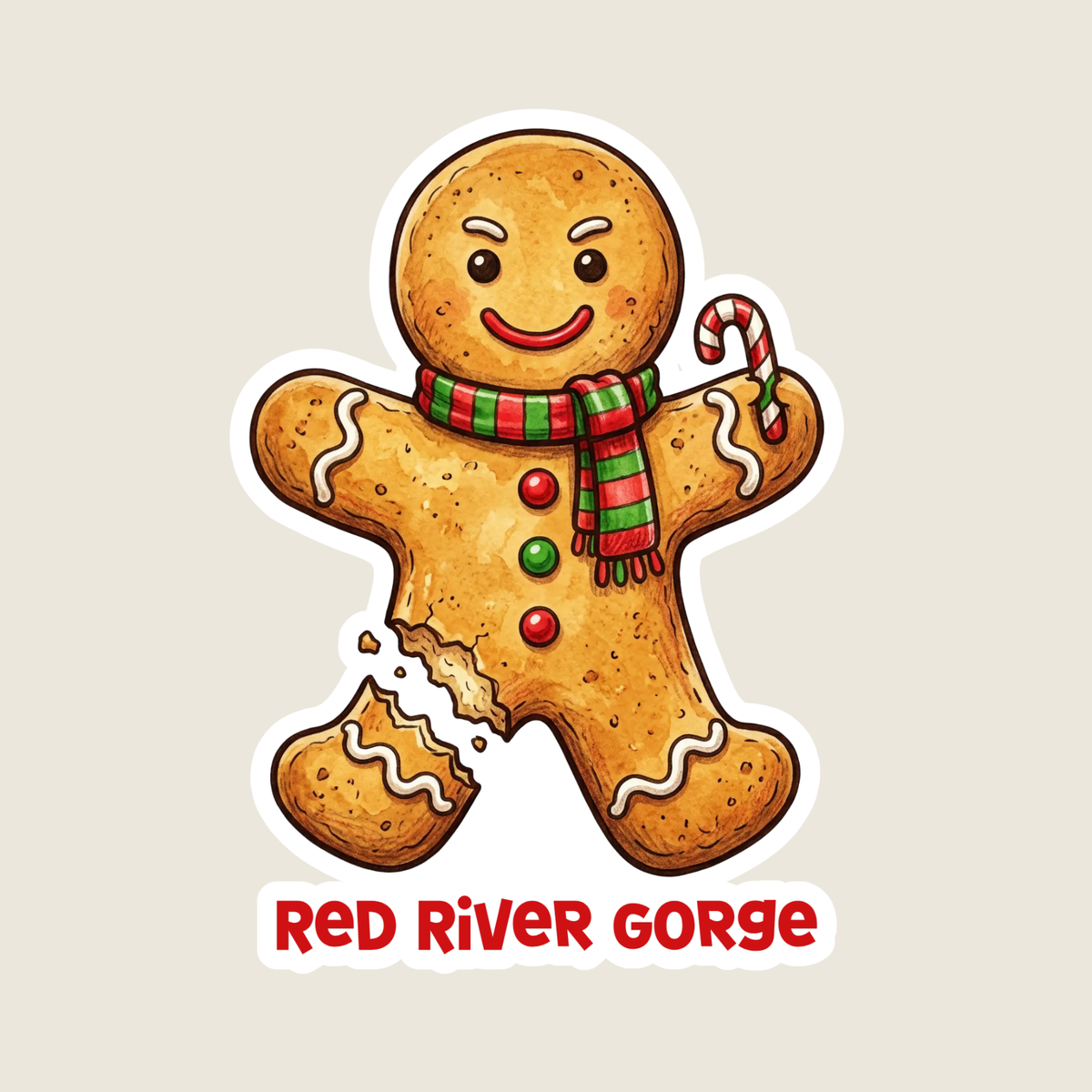 Gingerbread Man Custom Christmas Sticker