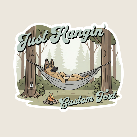 Just Hangin' German Shepherd Custom Sticker