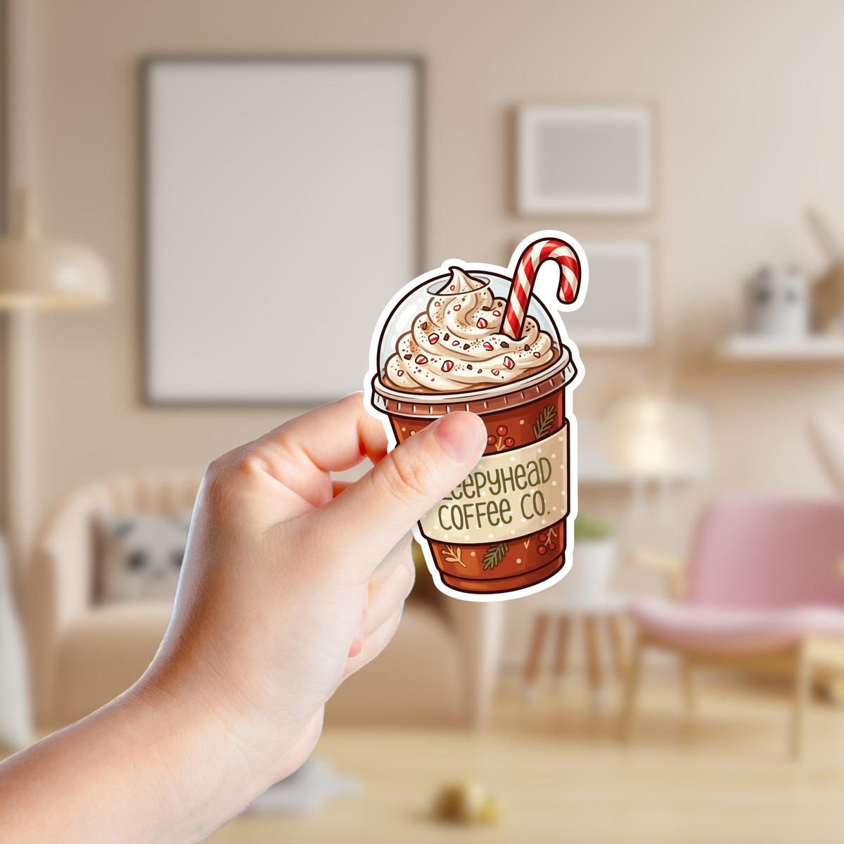 Frozen Christmas Coffee Custom Sticker
