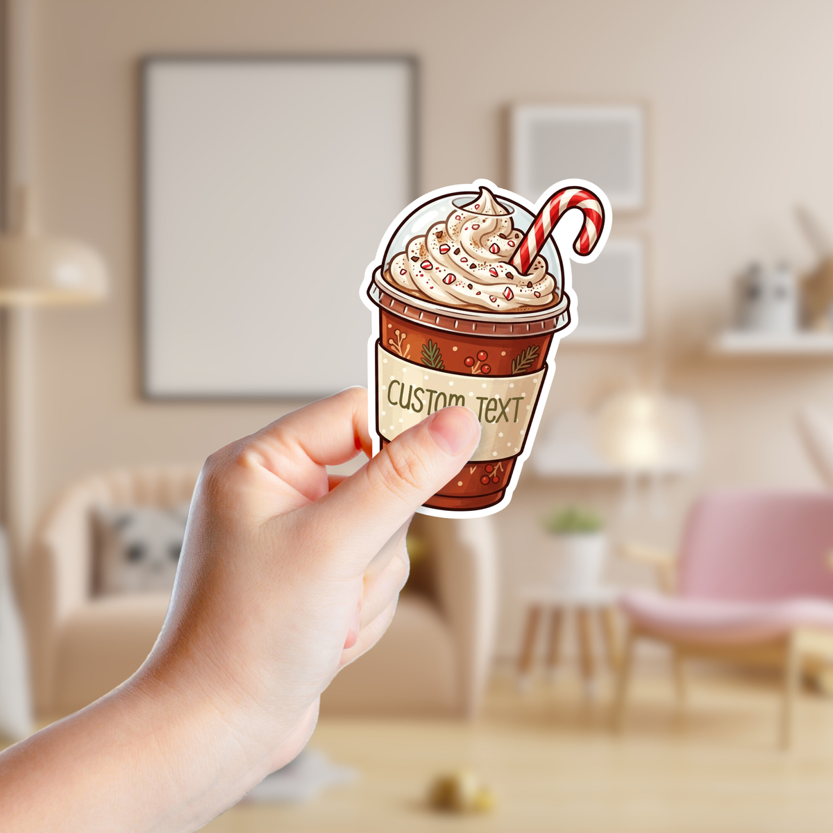 Frozen Christmas Coffee Custom Sticker