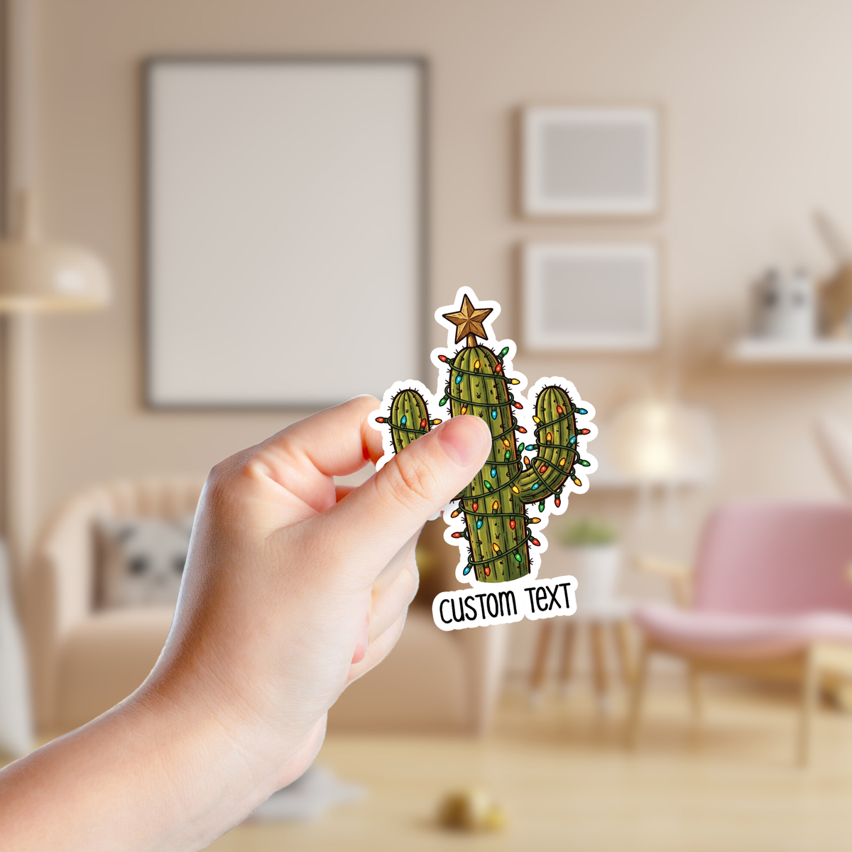 Christmas Cactus Custom Sticker