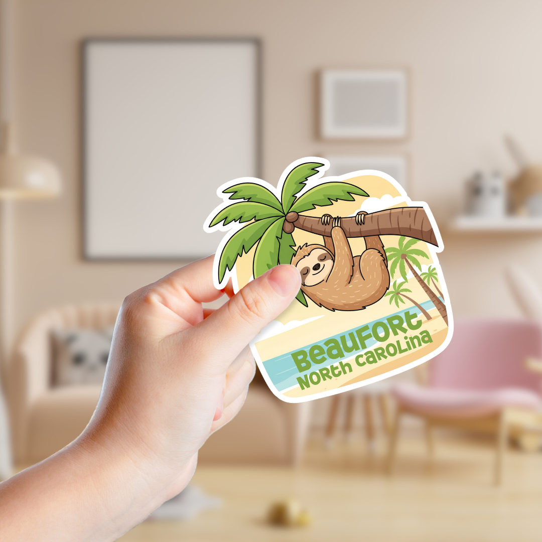 Cute Hanging Sloth Custom Sticker