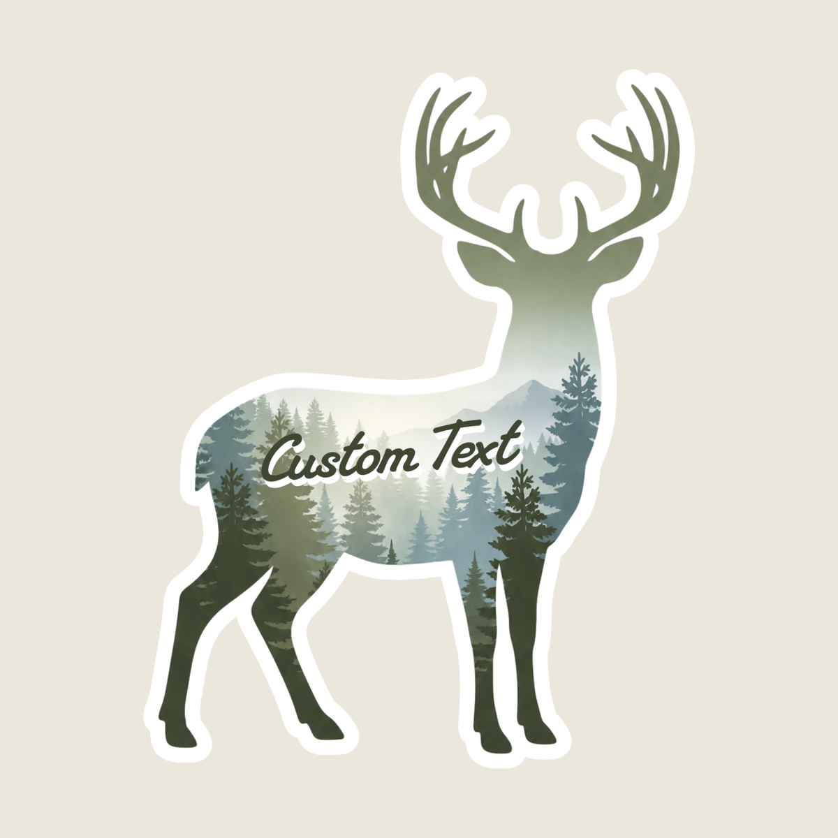 Mountain View Deer Custom Sticker