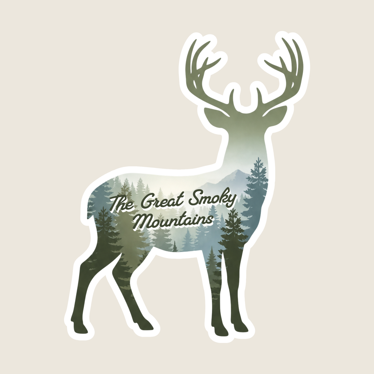Mountain View Deer Custom Sticker