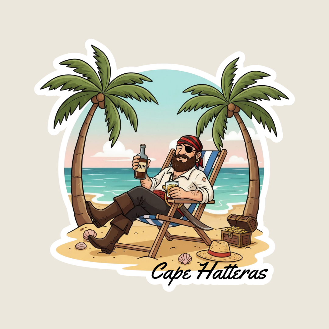 Lounging Pirate Custom Stickers