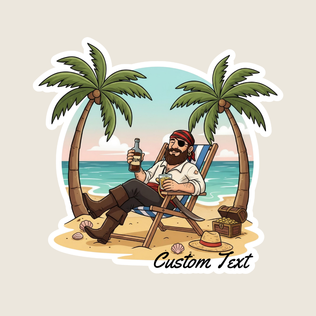 Lounging Pirate Custom Stickers