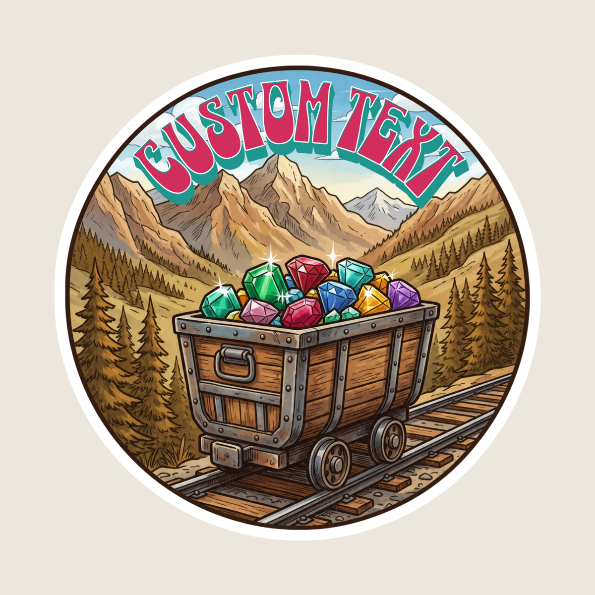 Mining in the Mountains Custom Sticker