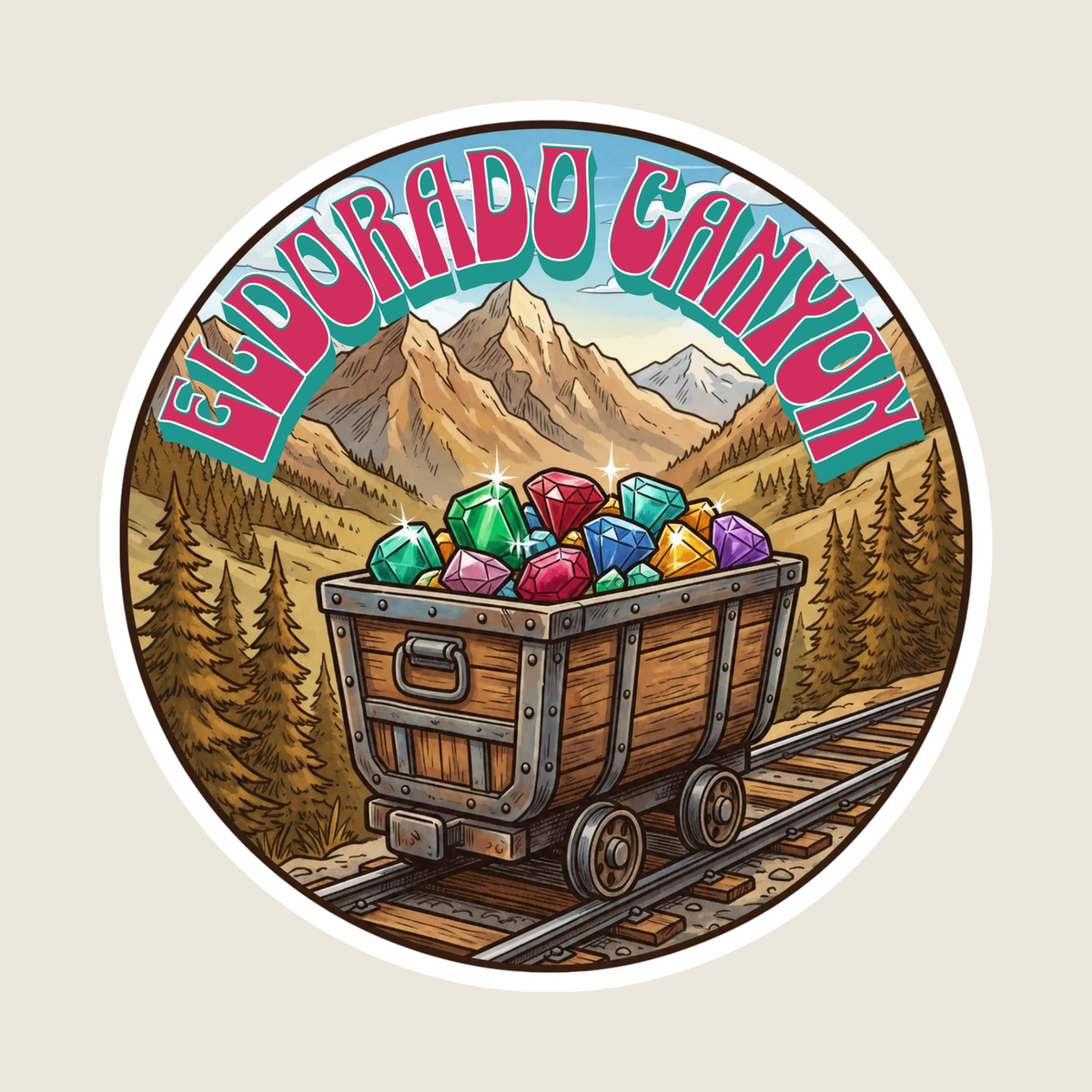 Mining in the Mountains Custom Sticker